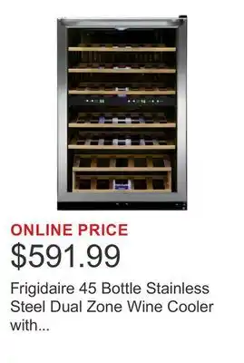 Costco Frigidaire 45 Bottle Stainless Steel Dual Zone Wine Cooler with Reversible Door offer