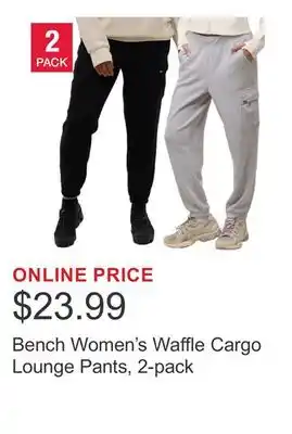 Costco Bench Women's Waffle Cargo Lounge Pants, 2-pack offer