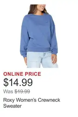 Costco Roxy Women's Crewneck Sweater offer