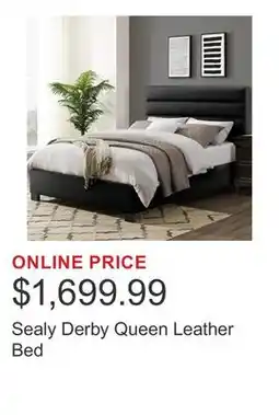 Costco Sealy Derby Queen Leather Bed offer