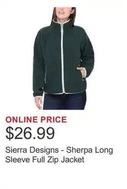 Costco Sierra Designs - Sherpa Long Sleeve Full Zip Jacket offer