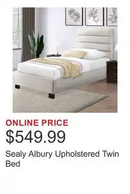 Costco Sealy Albury Upholstered Twin Bed offer