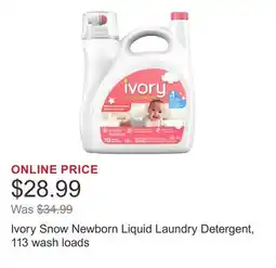 Costco Ivory Snow Newborn Liquid Laundry Detergent, 113 wash loads offer