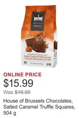 Costco House of Brussels Chocolates, Salted Caramel Truffle Squares, 504 g offer