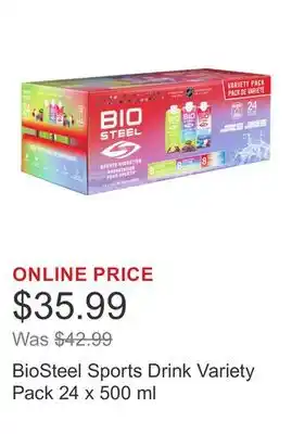 Costco BioSteel Sports Drink Variety Pack 24 x 500 ml offer