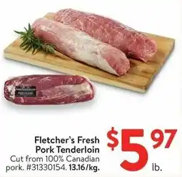 Walmart Fletcher's Fresh Pork Tenderloin offer