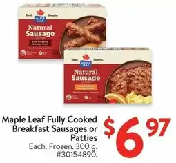 Walmart Maple Leaf Fully Cooked Breakfast Sausages or Patties offer