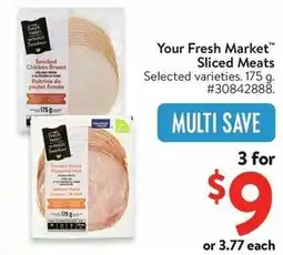 Walmart Your Fresh Market Sliced Meats offer