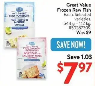 Walmart Great Value Frozen Raw Fish offer