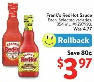 Walmart Frank's RedHot Sauce offer