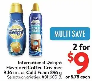 Walmart International Delight Flavoured Coffee Creamer offer