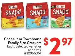 Walmart Cheez-It or Townhouse Family Size Crackers offer