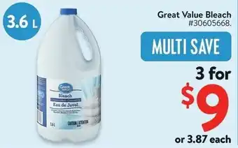 Walmart Great Value Bleach offer