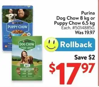 Walmart Purina Dog Chow or Puppy Chow offer