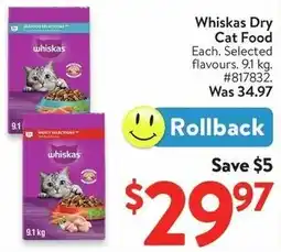 Walmart Whiskas Dry Cat Food offer