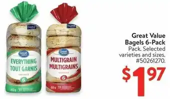 Walmart Great Value Bagels offer