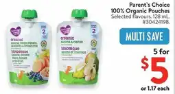 Walmart Parent's Choice 100% Organic Pouches offer