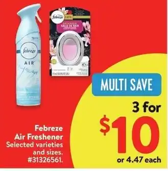 Walmart Febreze Air Freshener offer