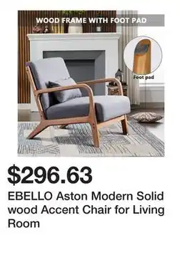 Bed Bath & Beyond EBELLO Aston Modern Solid wood Accent Chair for Living Room offer