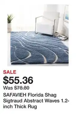 Bed Bath & Beyond SAFAVIEH Florida Shag Sigtraud Abstract Waves 1.2-inch Thick Rug offer