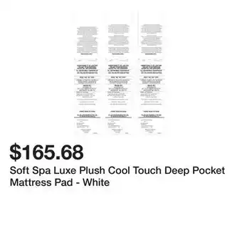 Bed Bath & Beyond Soft Spa Luxe Plush Cool Touch Deep Pocket Mattress Pad - White offer