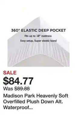 Bed Bath & Beyond Madison Park Heavenly Soft Overfilled Plush Down Alt. Waterproof Mattress Pad - White offer