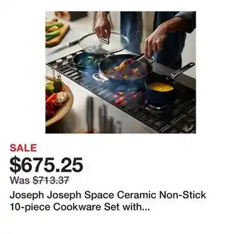 Bed Bath & Beyond Joseph Joseph Space Ceramic Non-Stick 10-piece Cookware Set with Folding Handles offer