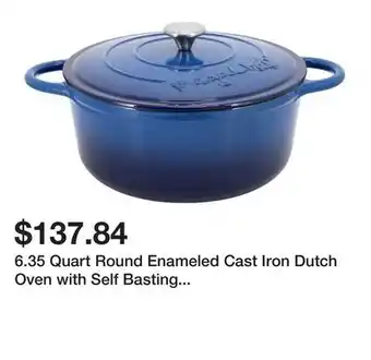 Bed Bath & Beyond 6.35 Quart Round Enameled Cast Iron Dutch Oven with Self Basting Lid in Dark Blue offer