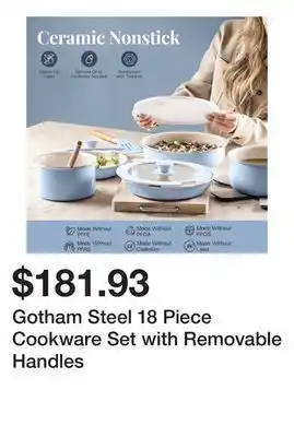 Bed Bath & Beyond Gotham Steel 18 Piece Cookware Set with Removable Handles offer