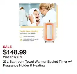 Bed Bath & Beyond 23L Bathroom Towel Warmer Bucket Timer w/ Fragrance Holder & Heating offer