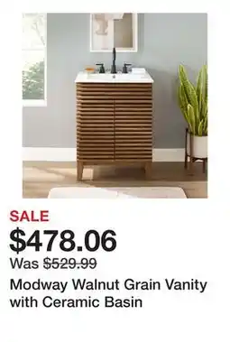 Bed Bath & Beyond Modway Walnut Grain Vanity with Ceramic Basin offer