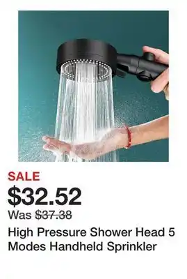 Bed Bath & Beyond High Pressure Shower Head 5 Modes Handheld Sprinkler offer