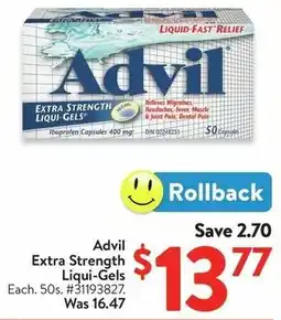 Walmart Advil Extra Strength Liqui-Gels offer