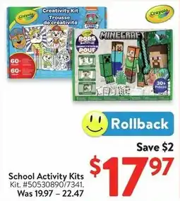 Walmart School Activity Kits offer