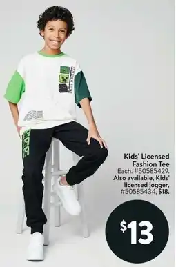 Walmart Kids' Licensed Fashion Tee offer