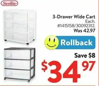 Walmart 3-Drawer Wide Cart offer