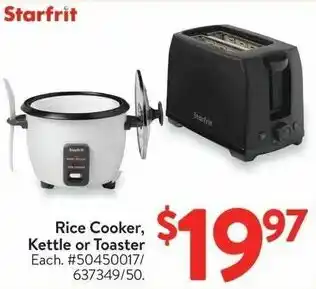 Walmart Starfrit Rice Cooker and Kettle or Toaster offer