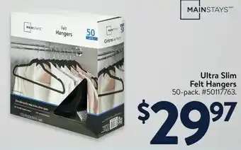 Walmart Ultra Slim Felt Hangers offer