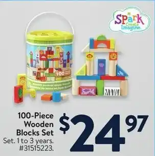 Walmart 100-Piece Wooden Blocks Set offer