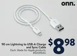 Walmart Lightning to USB-A Charge and Sync Cable offer