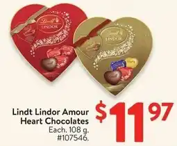 Walmart Lindt Lindor Amour Heart Chocolates offer