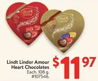 Walmart Lindt Lindor Amour Heart Chocolates offer