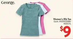 Walmart George. Women's Rib Tee offer