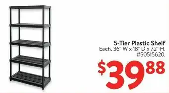 Walmart 5-Tier Plastic Shelf offer