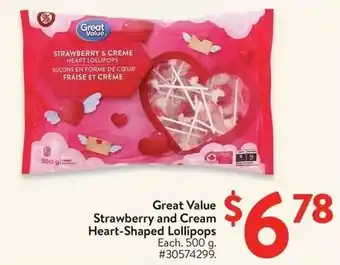 Walmart Great Value Strawberry and Cream Heart-Shaped Lollipops offer