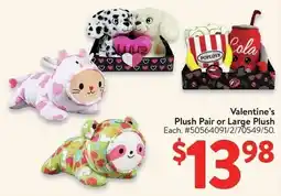 Walmart Valentine's Plush Pair or Large Plush offer