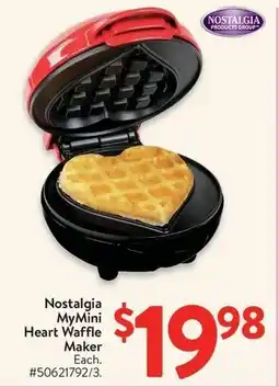 Walmart Nostalgia MyMini Heart Waffle Maker offer