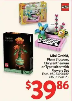 Walmart Mini Orchid and Plum Blossom or Chrysanthemum or Typewriter with Flowers Set offer
