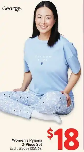 Walmart George. Women's Pyjama 2-Piece Set offer