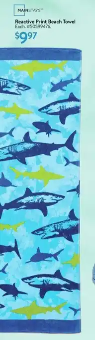 Walmart Reactive Print Beach Towel offer